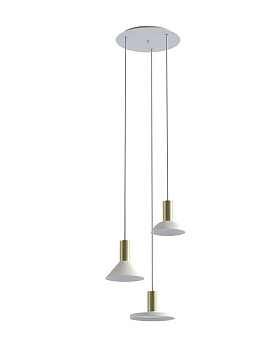 Підвісний світильник HERMANOS III WHITE/SOLID BRASS