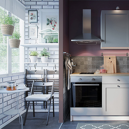 Кухня в базових кольорах
